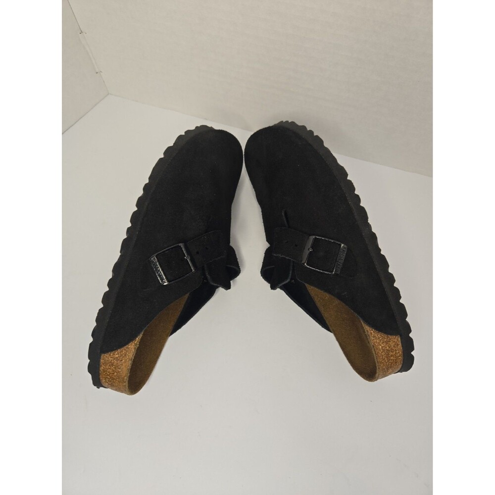 BIRKENSTOCK Boston black suede Soft Footbed clogs shoes Unisex 39 US 8 W/ 7M - Picture 8 of 8